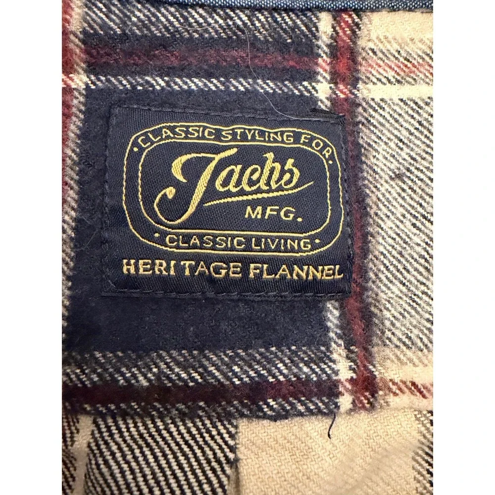 Jachs MFG Heritage Flannel Shirt Mens XL Plaid‎ Classic Styling